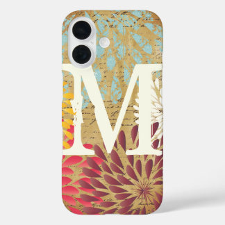Vintage Emphera Modern Flower Monogram Galaxy iPhone 16 Case
