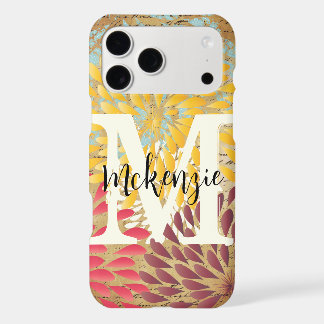 Vintage Emphera Modern Flower Monogram iPhone 5 17 Pro Max Case