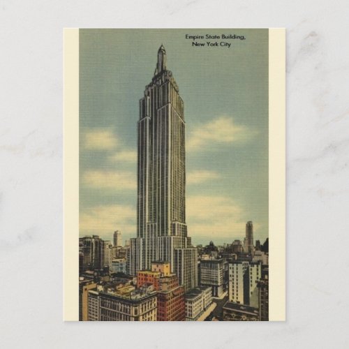 Vintage Empire State Building NYC Postcard
