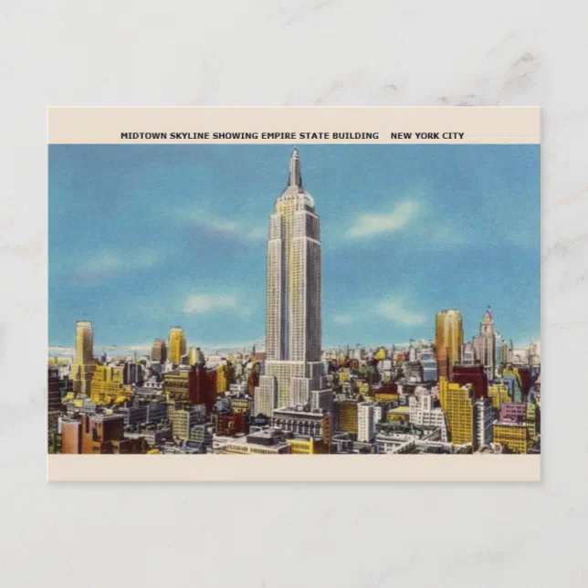 Vintage Empire State Building NYC Postcard | Zazzle