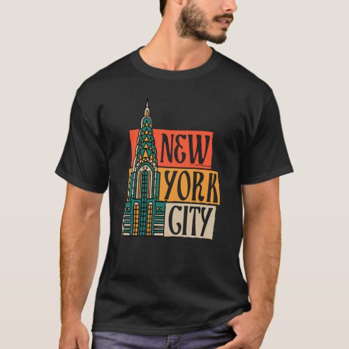 Vintage Empire State Building Skyline USA Souvenir T_Shirt