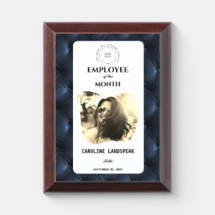 Vintage Employee Award, Blue Harlequin Pattern Award Plaque