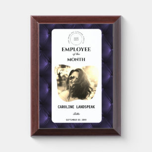 Vintage Employee Award, Purple Harlequin Pattern Award Plaque