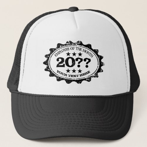 Vintage employee of the month custom trucker hat