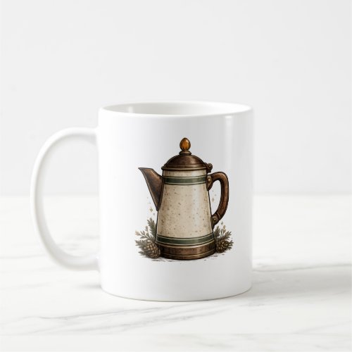 Vintage Enamel Coffee Pot Mug