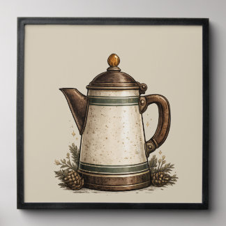 Vintage Enamel Coffee Pot Peel And Stick Photo Tile