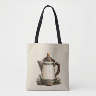 Vintage Enamel Coffee Pot Tote Bag