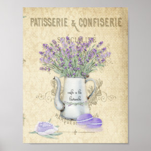 Vintage Enamelware Pot French Lavender Poster