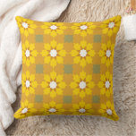 vintage encaustic yellow gold throw pillow