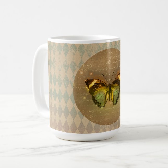 Vintage Enchanted Butterfly Coffee Mug (Front Left)