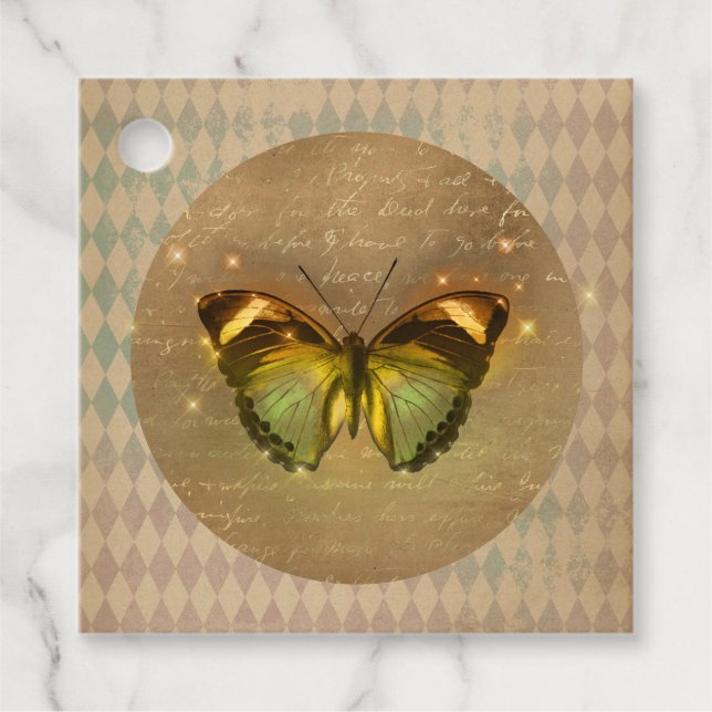 Vintage Enchanted Butterfly  Favor Tags (Front)