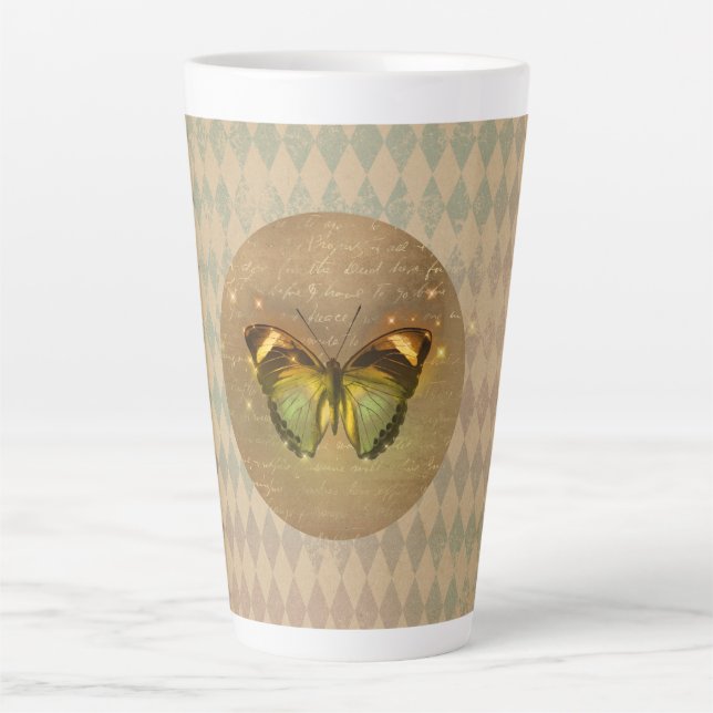 Vintage Enchanted Butterfly   Latte Mug (Front)