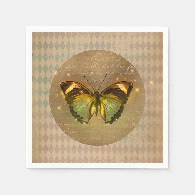 Vintage Enchanted Butterfly  Napkins (Front)