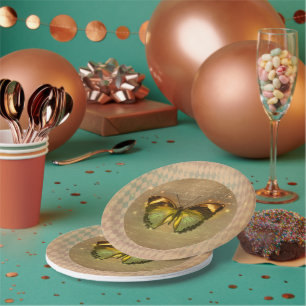 Vintage Enchanted Butterfly Paper Plates