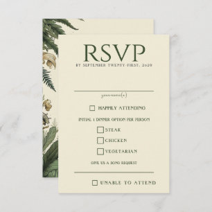 Vintage Enchanted Forest Food Choices RSVP Card