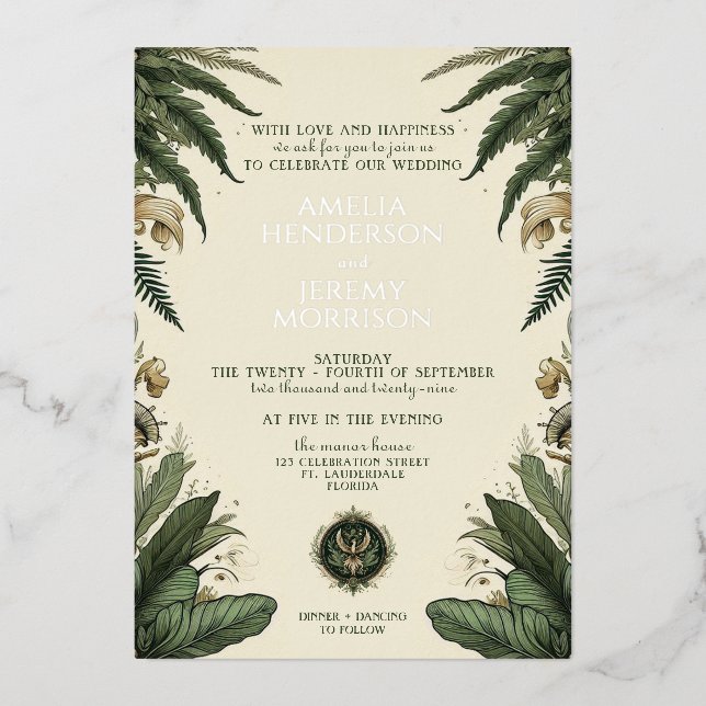 Vintage Enchanted Forest Invitation Foil Invitation (Front)