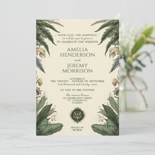 Vintage Enchanted Forest Invitation with Details