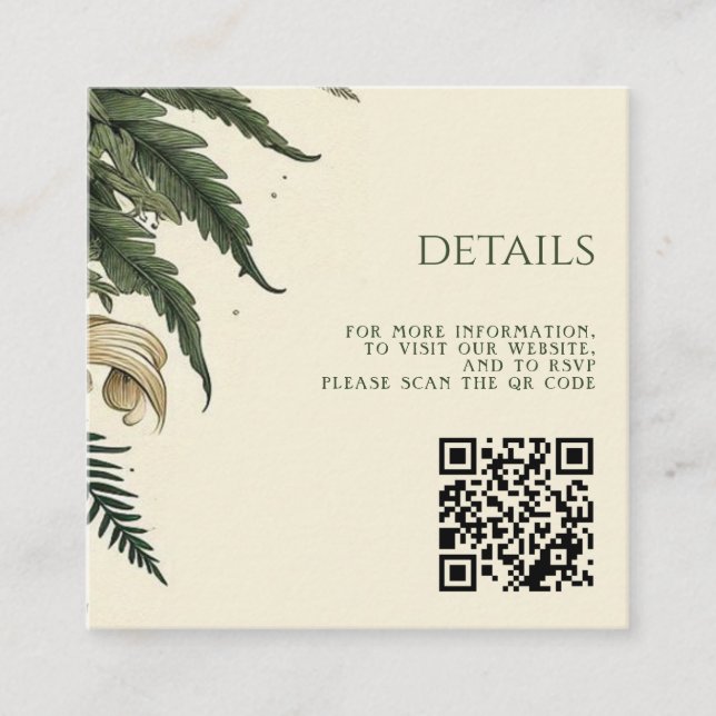 Vintage Enchanted Forest QR Code Enclosure Card (Front)