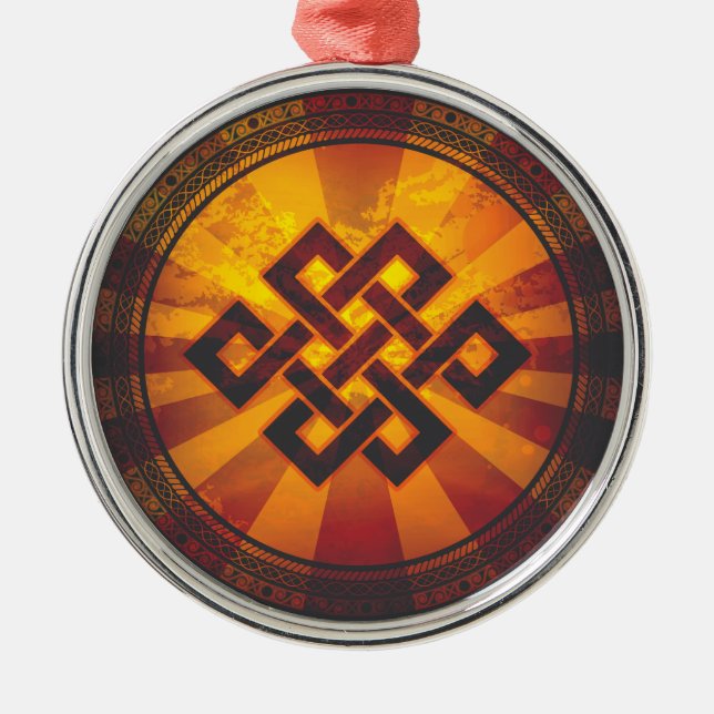 Vintage Endless Knot Metal Ornament (Front)