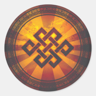 Vintage Endless Knot Print Classic Round Sticker