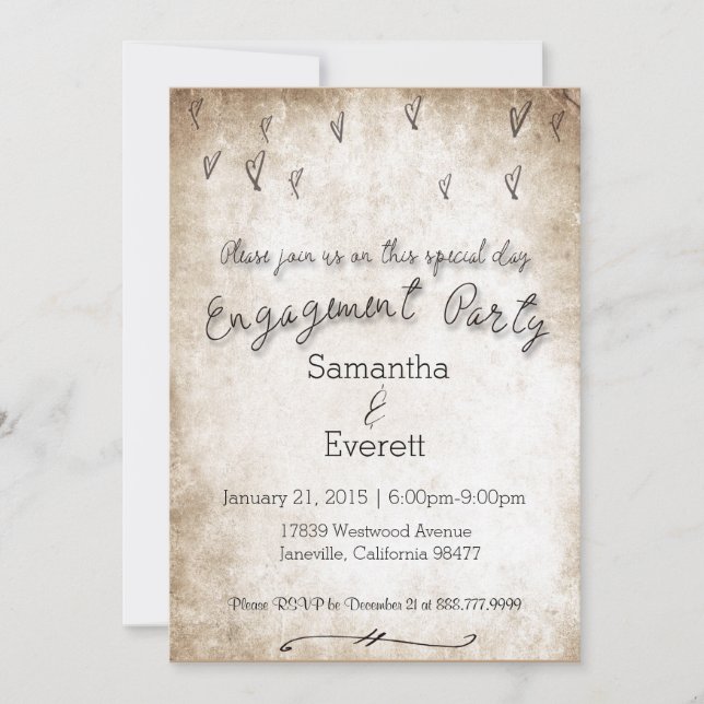 Vintage Engagement Party Invitation (Front)