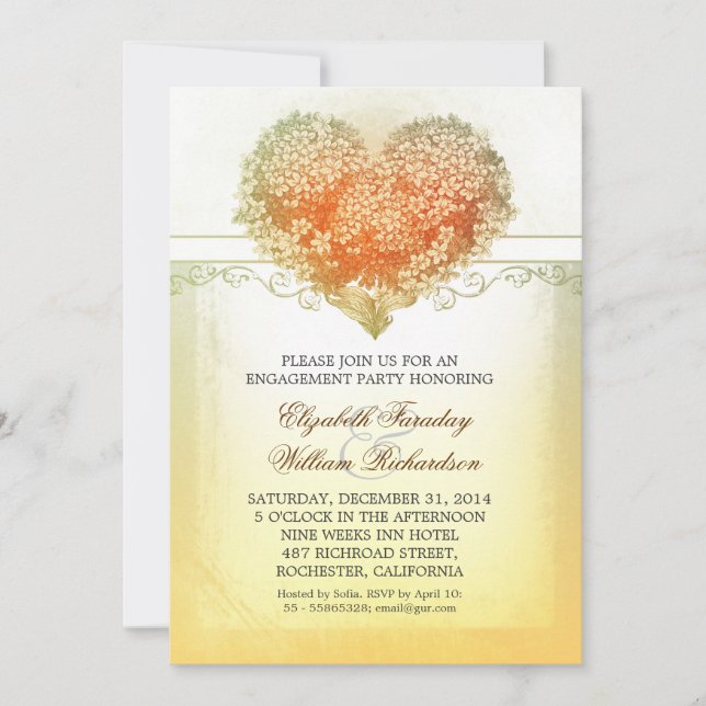 vintage engagement party invitations (Front)