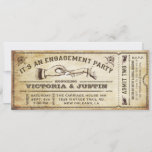 Vintage Engagement Party Ticket Invitation Iii at Zazzle