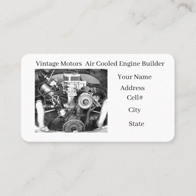 Vintage Engine builder Business Card (Front)