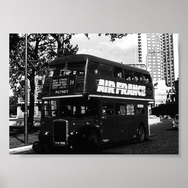 Vintage England London double decker bus Poster (Front)