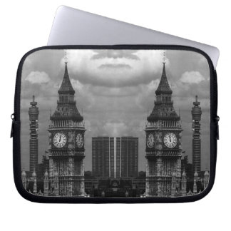 Vintage England London post office tower Big ben L Laptop Sleeve