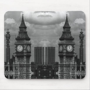 Vintage England London post office tower Big ben M Mouse Pad