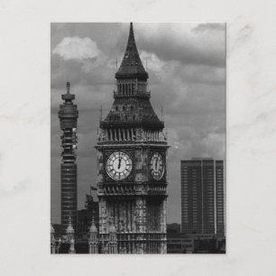 Vintage England London post office tower Big ben Postcard