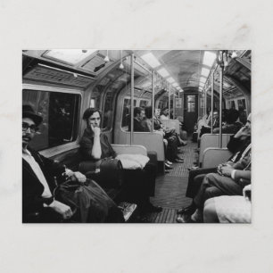 Vintage England London railway inside coach Postcard