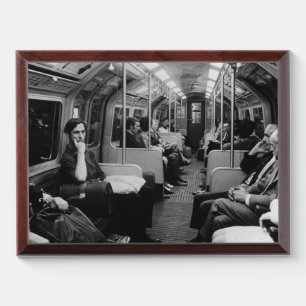 Vintage England London railway inside coach Poster Award Plaque