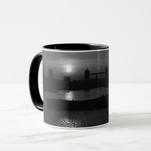 Vintage England London sunset Tower Bridge Mug (Front Left)
