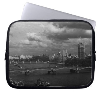 Vintage England London The River Thames Large Cloc Laptop Sleeve