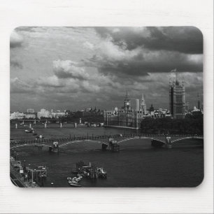 Vintage England London The River Thames Large Cloc Mouse Pad