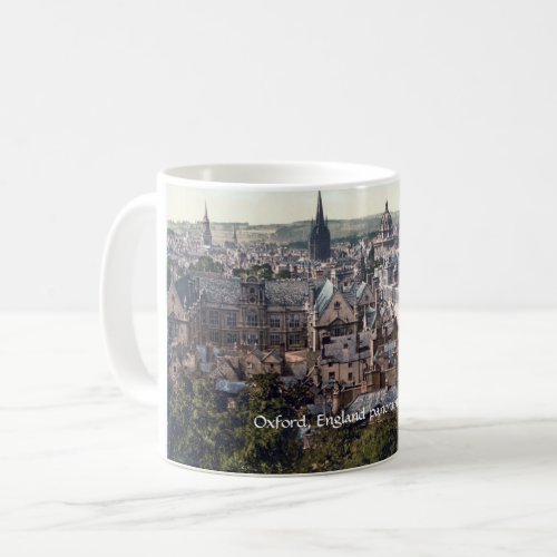 Vintage England Oxford city panorama c1895 Coffee Mug