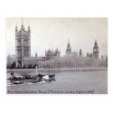 Vintage London postcard, River Thames steamboat