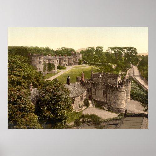 Vintage England Skipton Castle Yorkshire Poster