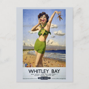 Vintage England Whitley Bay British Travel Postcard