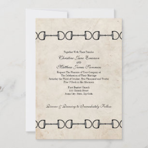 Vintage English Bit Equestrian Wedding Invitations