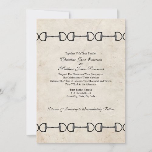Vintage English Bit Equestrian Wedding Invitations