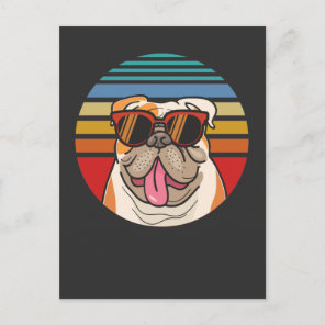 Vintage English Bulldog Funny Sunglasses Pet Postcard