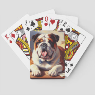 Vintage English Bulldog Illustration Poker Cards