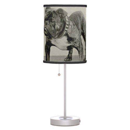 Vintage English Bulldog Photograph Table Lamp