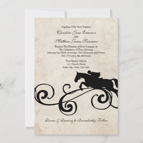 Vintage English Equestrian Wedding Invitations
