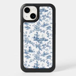 Vintage English Floral Toile de Jouy-Blue OtterBox iPhone 14 Case