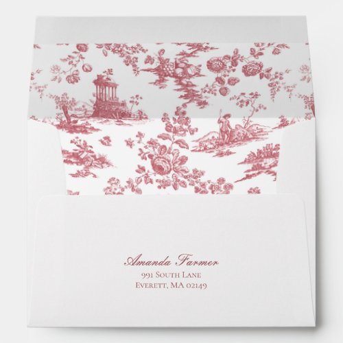 Vintage English Floral Toile de Jouy_Pink Envelope