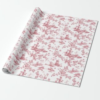 Vintage English Floral Toile de Jouy-Pink